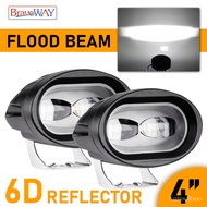 BraveWay 4inch 6D LED Work Light Spot Flood Beam for Car Motorcycle Truck Tractor  SUV ATV Off-Road Headlight 12V 24V Fo