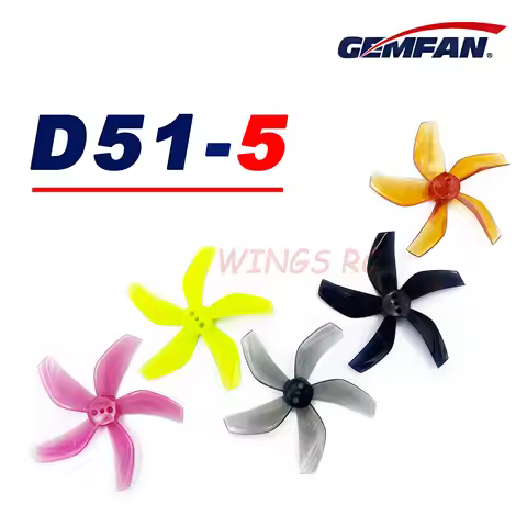 24pcs/12Pairs Gemfan D51 51mm 2020 2X2X5 5-Blade 2inch Propeller 1.5mm for RC FPV Racing Freestyle 2