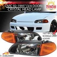 Honda Civic 1992 - 1995 EG6 EG9 SR4 ( 3 / 4 Door ) Diamond ( Glass ) Headlamp Light + Corner Lamp