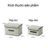 Set 2 Hộp Vải Đựng Đồ ANHOME Hộp Đựng Quần Áo Đồ Lót Ga Giường Có Thể Gấp Gọn Đa Năng Có Nắp Đậy