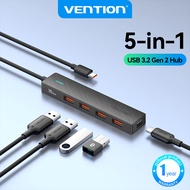 Vention USB3.2 C Hub 4 USB A Ports 10Gbps High Speed USB Splitter Portable USB HUB Support OTG For L
