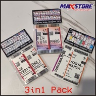 3in1 suitcase sticker set contains 3 packs / series j / boardingpass sticker / boarding pass sticker