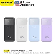 Awei P106K 10000mAh Powerbank 22.5W Fast Charging Power Bank Awei P107K 20000mAh Built-In Cable Powe