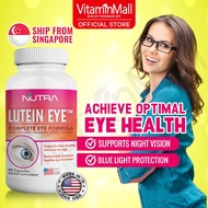 Nutra Botanics Lutein Eye Supplement + Bilberry Zeaxanthin - 5 Eye Vitamin for Eye Health - 60's