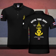Royal Thai Navy Polo Shirt Military Anchor Emblem | Uniform Style Tee M-3XL