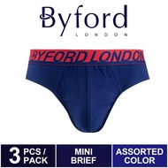 boxer men boxer lelaki Byford Underwear Mini Brief (3 Pieces) Assorted Colour - BUD309M