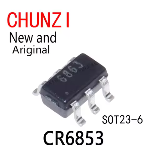 10Pcs New and Original 6853 CR6853B SOT23-6 Switching Power Supply Chip CR6853