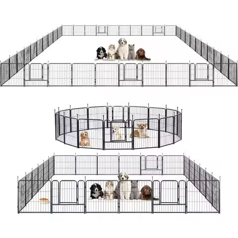 Dogs Playpen,Portable Outdoor Dog Fence, Dog Pen Indoor, Dogs Playpen for Large/Medium/Small Dogs, D