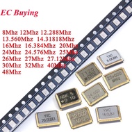 10Pcs/lot 3225 SMD Passive Quartz Crystal Oscillator 8Mhz 10Mhz 12Mhz 16Mhz 20Mhz 24Mhz 26Mhz 30Mhz 
