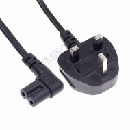 UK British 3-prong to Figure 8 C7 Right Angled Singapore Malaysia AC Power Cord Cable Lead for TV Pr