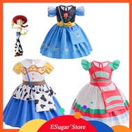 Toy Story Jessie Dress Disney Frozen Anna Princess Dress For Baby Girl Short Sleeve Birthday Party C