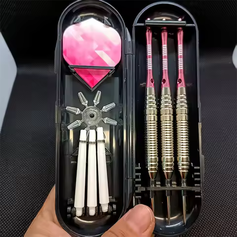Pink Professional Darts Steel Tip Set 22g Metal Tip Darts Dart Metal Tip Set 3 Aluminum Dart Shafts 