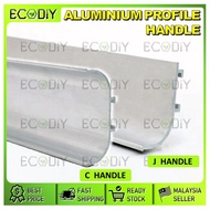 ECODIY🇲🇾(PACKING 3Pcs Or 4Pcs) Aluminium J/C Handle Profile Channel Kitchen Cabinet Spacer Channel Gola Profile for Base