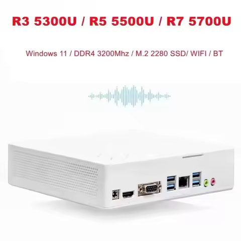 SZBOX MINI PC R3 5300U / R5 5500U / R7 5700U Windows 11 Pro DDR4 3200Mhz M.2 2280 SSD WIFI BT 4K@60H