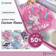 selimut anak dan bayi karakter SB 008 lucu lembut bisa custom nama -