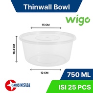THINWALL Wigo BOWL 750 ML contains 25 pcs, Fruit Salad Cup, Vegetable Salad Cup, Meatball Cup, BOWL 