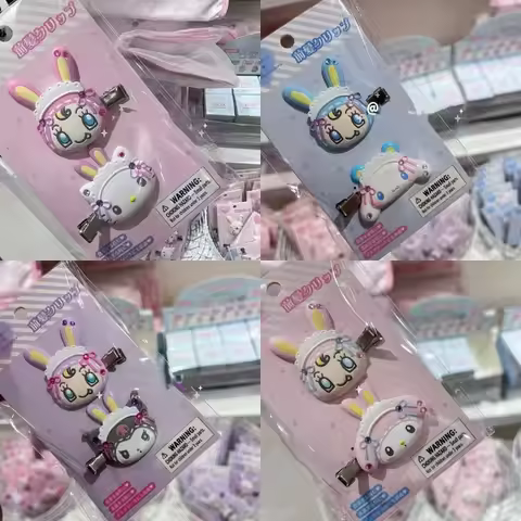 Japanese Cartoon Mp Sweet Pink Melody Kuromi Hair Clips Set Charmmy Kitty Kuromi Cinnamoroll Fashion
