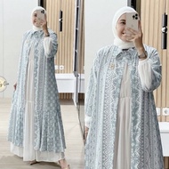 [Ready Stock] Zhiran Set Gamis Dan Outer Gagil By Ova