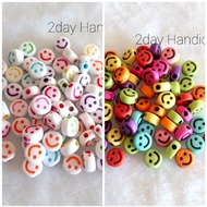 PROMO 20 gram Manik Bulat Smile 8mm - Manik Plastik Bahan Gelanf