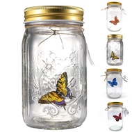 DBM.HOME-Simulation Butterfly Collection in a Jar Butterfly Jar That Moves LED Light Romantic Glass 