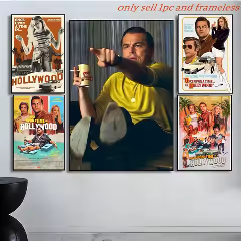 Beautiful Movie O-Once Upon a Time in Hollywood Poster Poster painting with prints Home bedroom livi