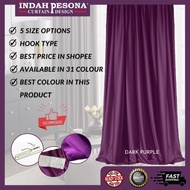 G9 DARK PURPLE - Made Curtain !! Siap Jahit Langsir Langsir RAYA Kain Tebal Curtain (CANGKUK/HOOK)