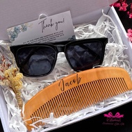 Personalized COMBS SET with Men's Sunglass | Gift Box Set Ideas | Men's Gift Set
