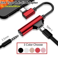 USB Type C To 3.5mm Jack AUX Audio Charging 2 In 1 Connector Earphone Changer Dual Plug Adapter For 