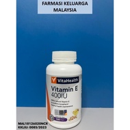 #FarmasiMY VitaHealth / Vita Health Vitamin E 400IU 100's E Potent antioxidant d-alpha tocopherol
