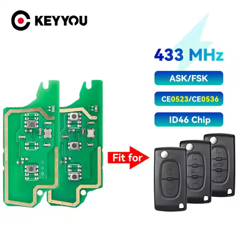 KEYYOU 10pcs ASK/FSK Remote Key Board CE0523 Ce0536 For Peugeot 207 307 308 407 607 807 For Citroen 