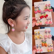 Lovely Girls No Piercing Pain-proof Ear Clips Cute Cartoon Fruit Animals Earrings