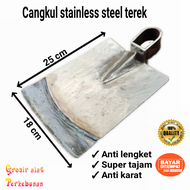 Cangkul Stainless Model Terek Anti Lengket - Pacul Sawah Anti Karat - Cangkul Sambungan Ancuran Timbulan Las