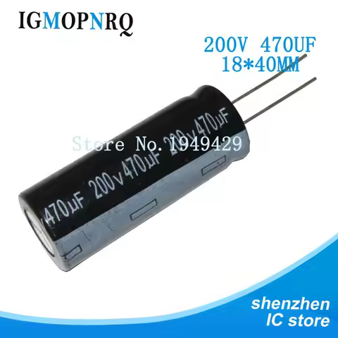5pcs electrolytic capacitor 200V470UF 18 * 40 volume 470UF 200V 18 * 40MM 200V470UF new