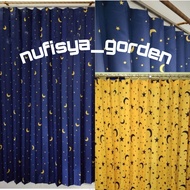 gorden plisket jendela pintu kamar motip bulan bintang model plisket ukuran lebar 100x200 jendela panjang minimalis/korden/hordeng/gorden biasa/gorden plisket pintu kamar gorden plisket 2 meter/gorden kawat