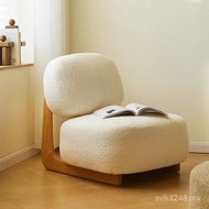 Leisure Lazy Sofa Chair Solid Wood Alpaca Living Room Single Back Chair Bedroom Floor Designer Chair