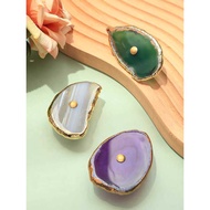 Zpk Nordic Creative Color Agate Stone Brass Cabinet Cabinet Door Wardrobe Drawer Small Handle Handle