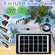 Solar Panel 8W 6V Polycrystalline Silicon panel solar silicone Solar Panel with Stand  Multiple Char