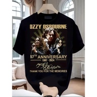 Ozzy Osbourne Print T-Shirt Celebrates Its 57th Anniversary For Men And Women Cotton Round Neck Shor