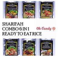 Combo 6 in 1 Sharifah Nasi Goreng 250g Fried Rice Ready To Eat Halal Travel Food