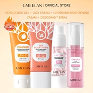 GMEELAN 4PCS KITS Face Exfoliating Gel 50g + Glutathione Whitening Lazy Cream 30g +Cherry Blossom Un