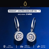 Women's Classic Round Silver Earrings with White Gold 6,5 Cups - PENDANT Brand - Inspection Certific