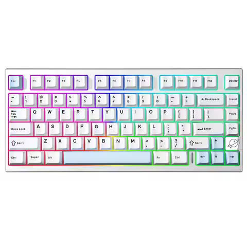 YUNZII AL75 PRO Silver Aluminum Wireless Gaming Keyboard, 75% Mechanical Gasket Keyboard, Hot Swap C