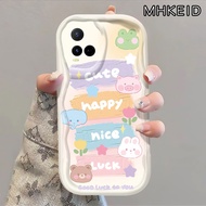 MHKEID Casing Hp VIVO Y21 2021 Y21S Y21t Y21e Y21a Y33t Y33S T1x 4G Y21G Case pola pelangi menyenang