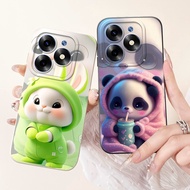 Infinix Samrt 8 Cute Rabbit Panda Casing Smart 8 Pro Smart8 X6525 X6525B X6525D Lens Protective Soft