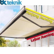 Original awning gulung kanopi lipat 3 Meter Bahan Kain Premium