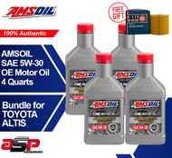 AMSOIL OE Synthetic Motor Oil Gasoline Engine 5w-30 4 Quarts Bundle for Toyota Altis