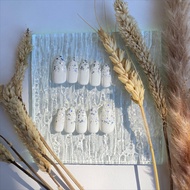 FREE LEM - Press on nails handmade premium warna putih| Kuku palsu nail art + lem| Fake nail nails| 