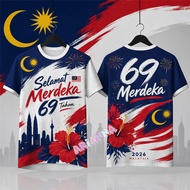 2026 Malaysia 69th Independence Day T shirt full sublimation quick dry Jersey Oversized Streetwear M