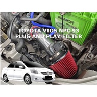Toyota vios  2007-2013 ncp93 2.5inch pipe engine filter plug and play Open Pod Filter Ram Pipe Anti 