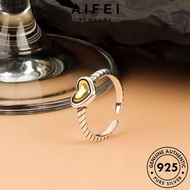 AIFEI JEWELRY Gold Accessories Silver Cincin For 純銀戒指 Korean Women Adjustable Perempuan Perak Sterling Ring 925 Original Love R1238